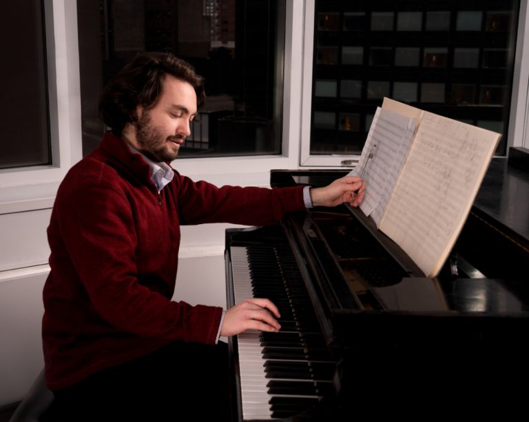 Nic at the piano